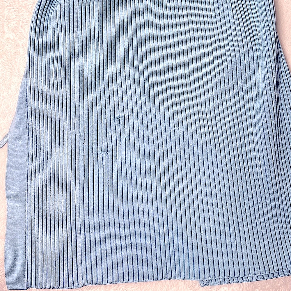 JONATHAN SIMKHAI Ava Blue Lace-Up Stretch-Knit Midi Dress - Picture 7 of 10